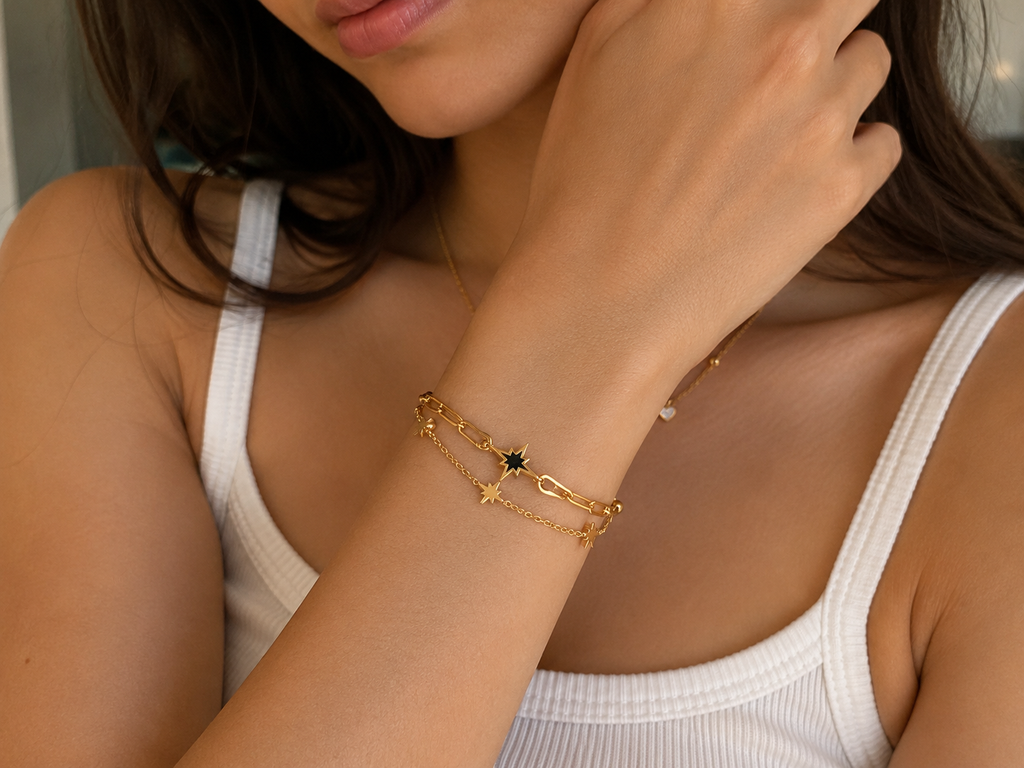 Celestial Star Gold Bracelet – Anti Tarnish Minimal Jewelry