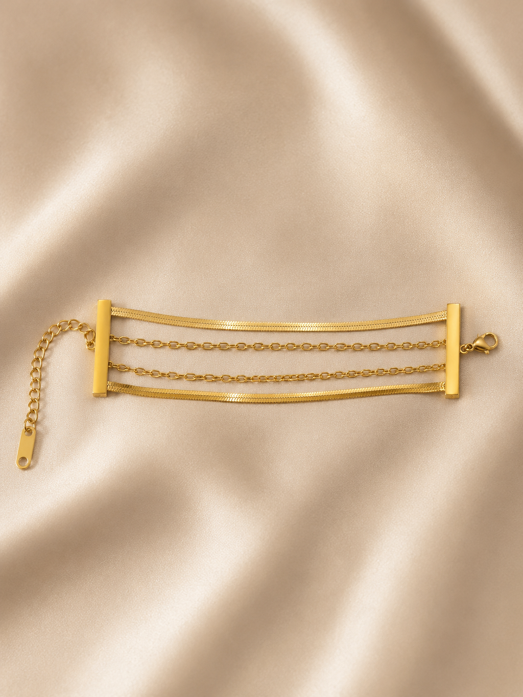 Layered Gold Chain Bracelet – Anti Tarnish Stacked Jewelry