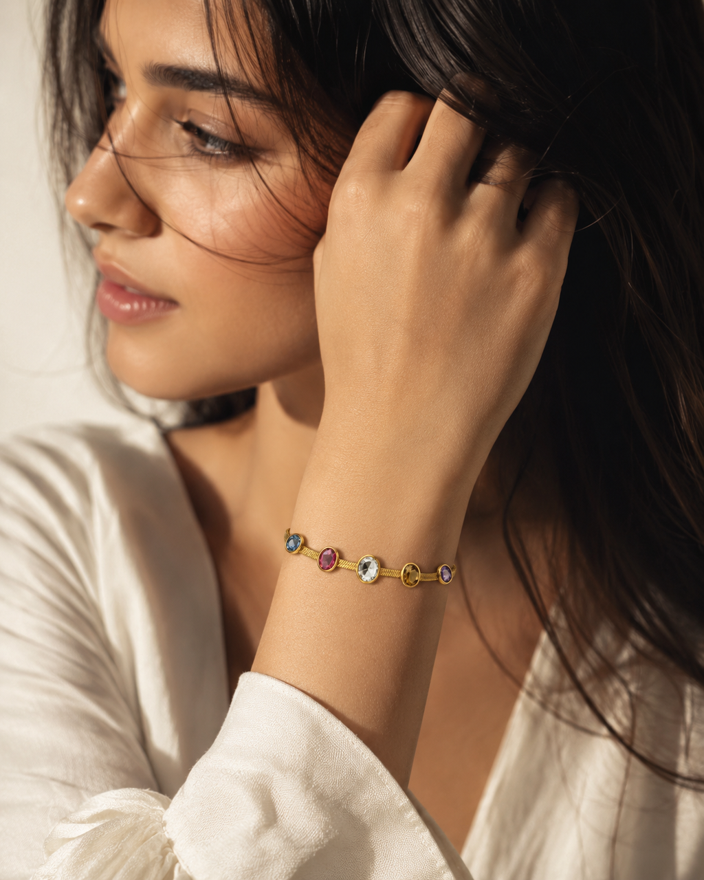 Multi Gem Gold Bracelet – Anti Tarnish Premium Jewelry