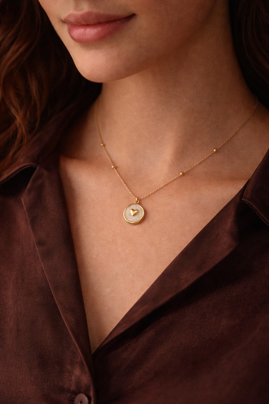 Pearl Heart Necklace Gold Anti Tarnish | Elegant Pendant Jewelry