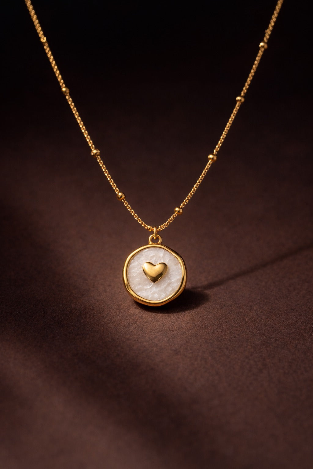 Pearl Heart Necklace Gold Anti Tarnish | Elegant Pendant Jewelry