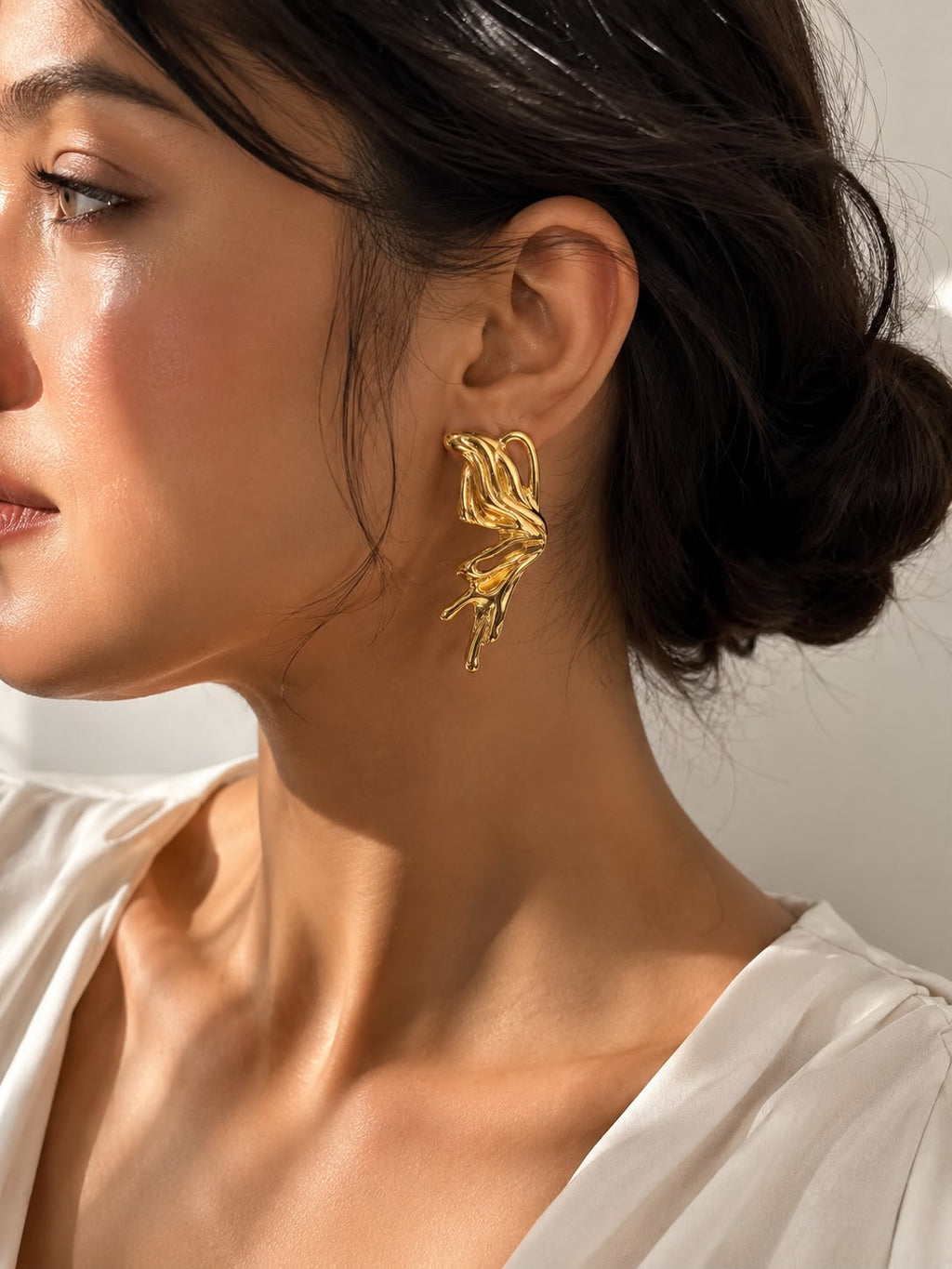 Sculpted Butterfly Drop Earrings