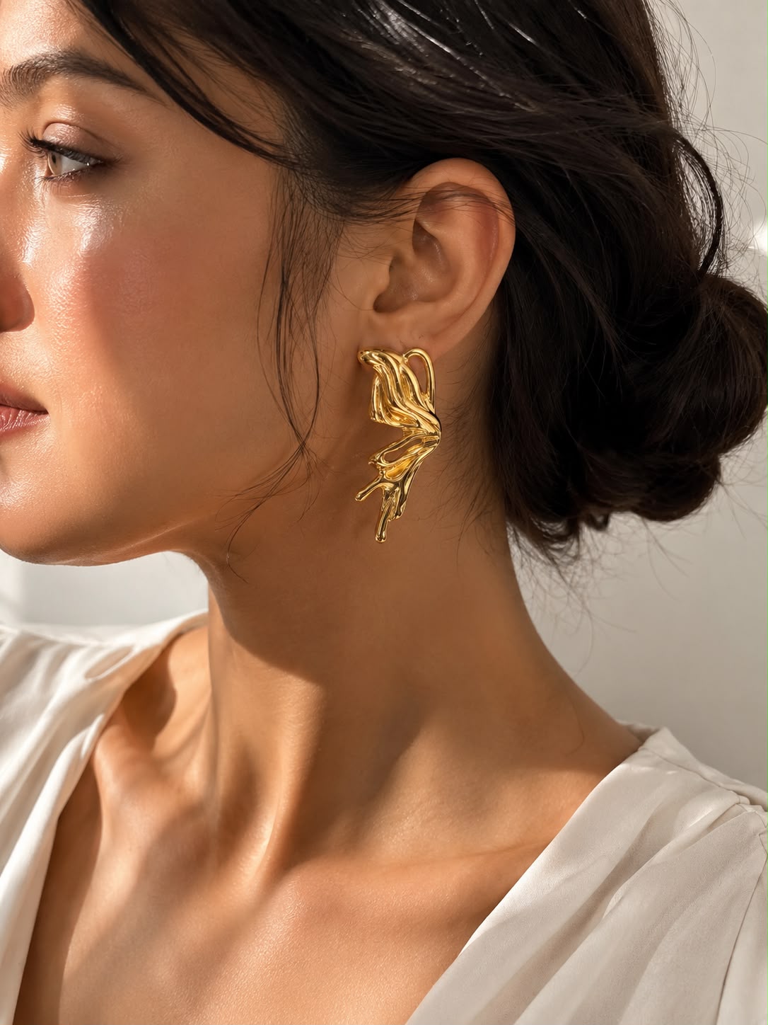Sculpted Butterfly Drop Earrings