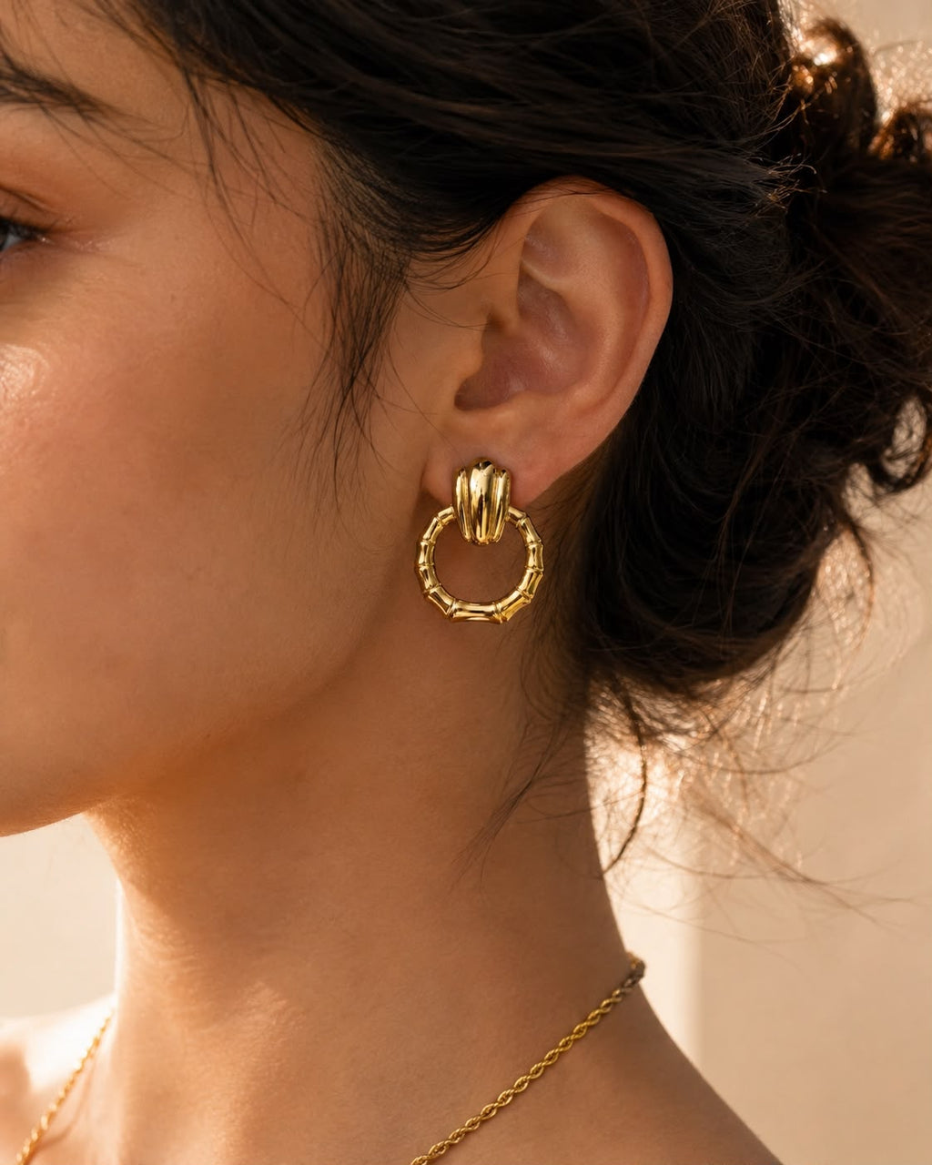 Bamboo Bloom Hoop Earrings