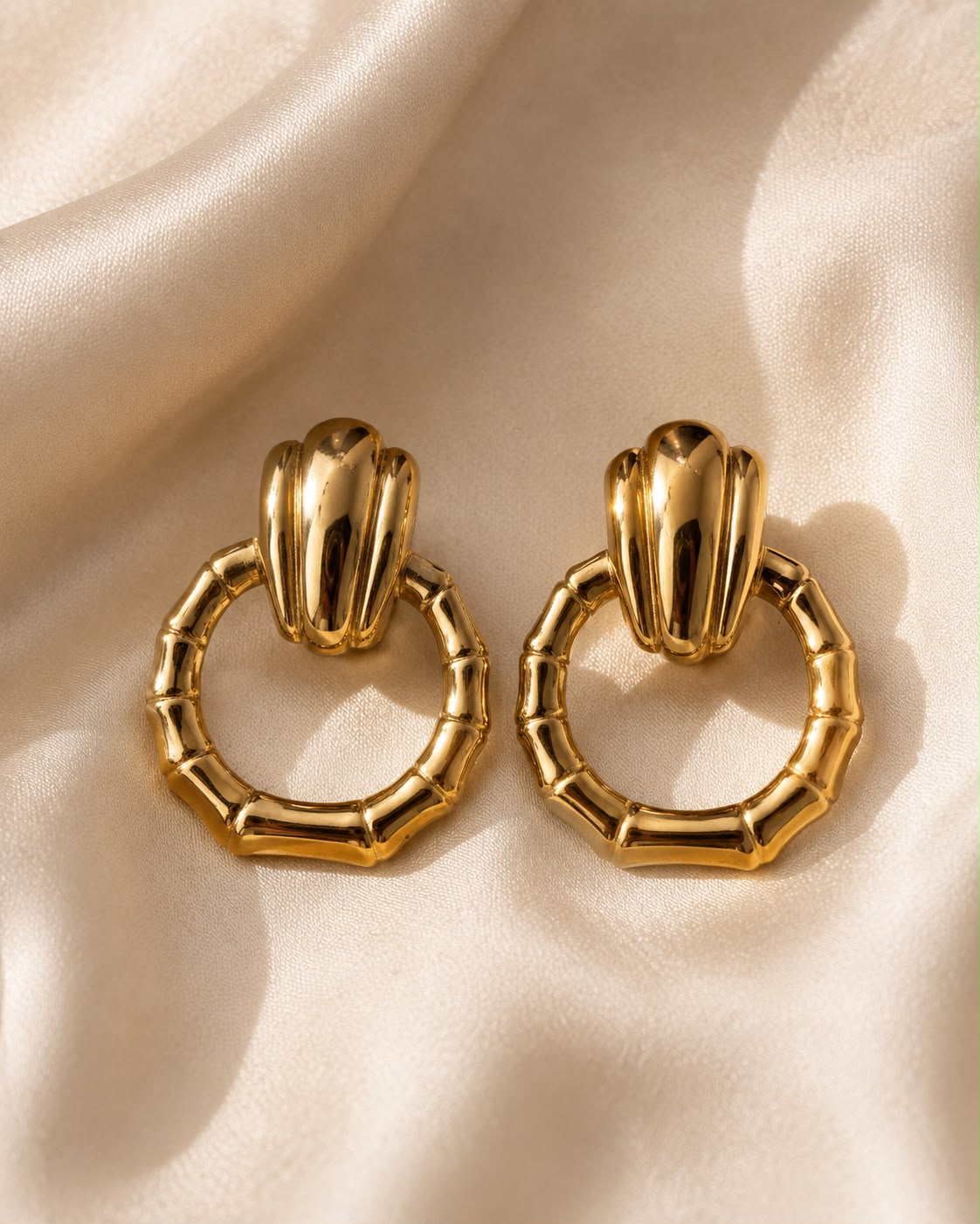 Bamboo Bloom Hoop Earrings