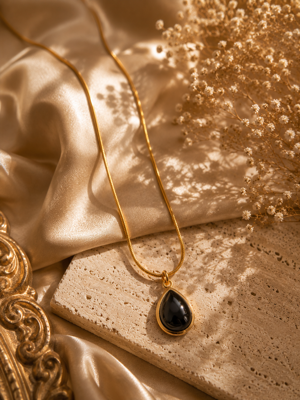 Midnight Teardrop Pendant Necklace – Anti Tarnish Jewelry
