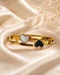 Dual Heart Gold Bangle – Anti Tarnish Gift Jewelry