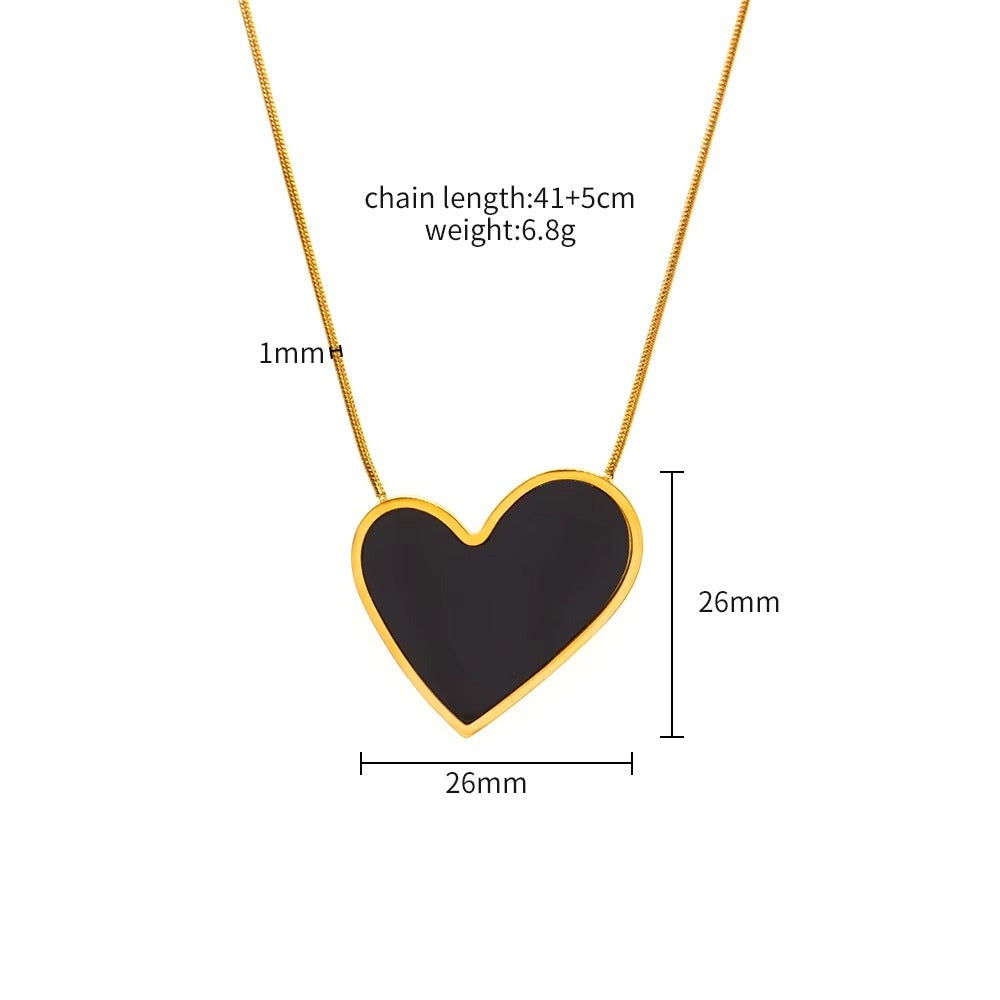 Midnight Black Heart Necklace – Anti Tarnish Bold Jewelry for Women