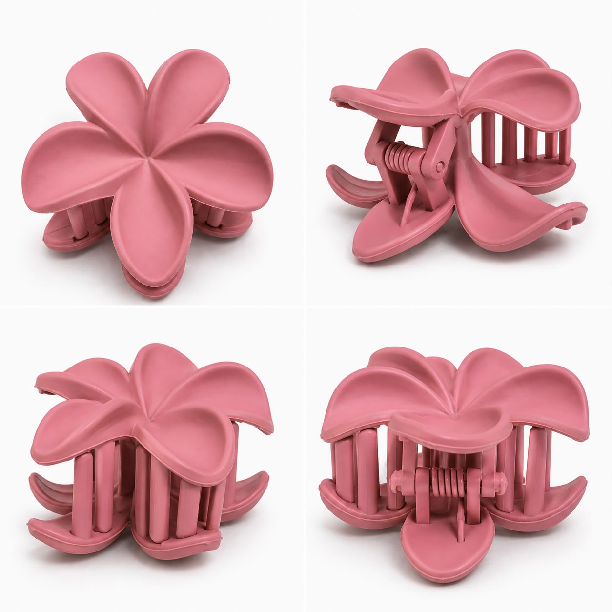Matte Blush Pink Flower Hair Clutch