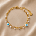 Celestial Evil Eye Pearl Bracelet