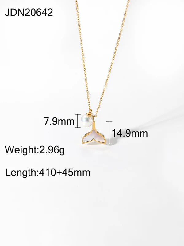 Luna Drift Pearl Necklace – Anti Tarnish Minimal Pearl Jewelry Women