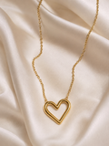 Open Heart Gold Necklace – Anti Tarnish Dainty Jewelry
