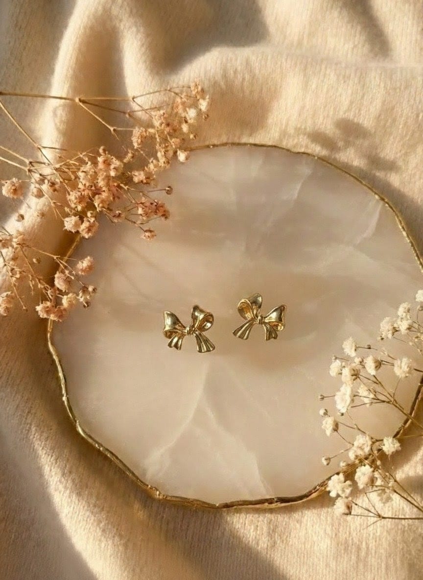 Golden Bow Mini Studs