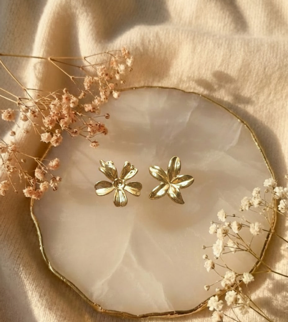 Golden Flower Studs