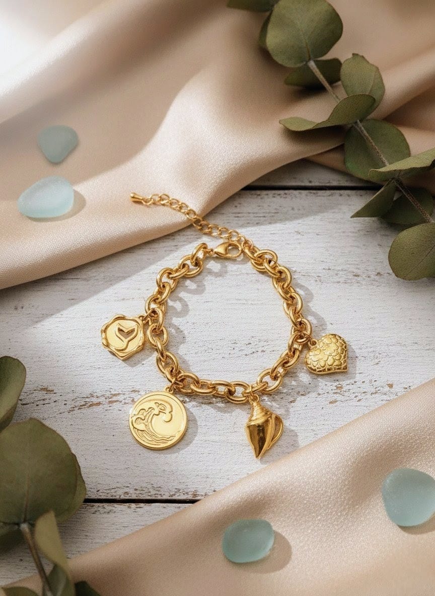 Golden Ocean Charm Bracelet
