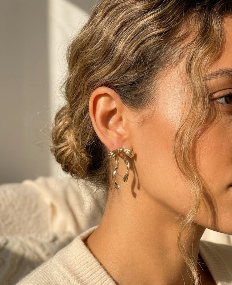 Golden Bow Earrings