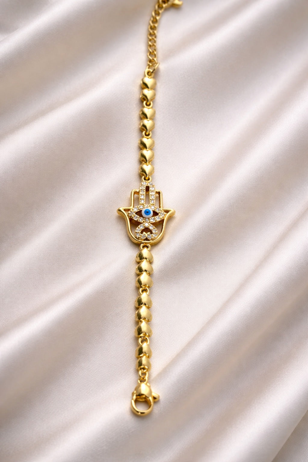 Evil Eye Bracelet Gold Anti Tarnish | Hamsa Protection Jewelry