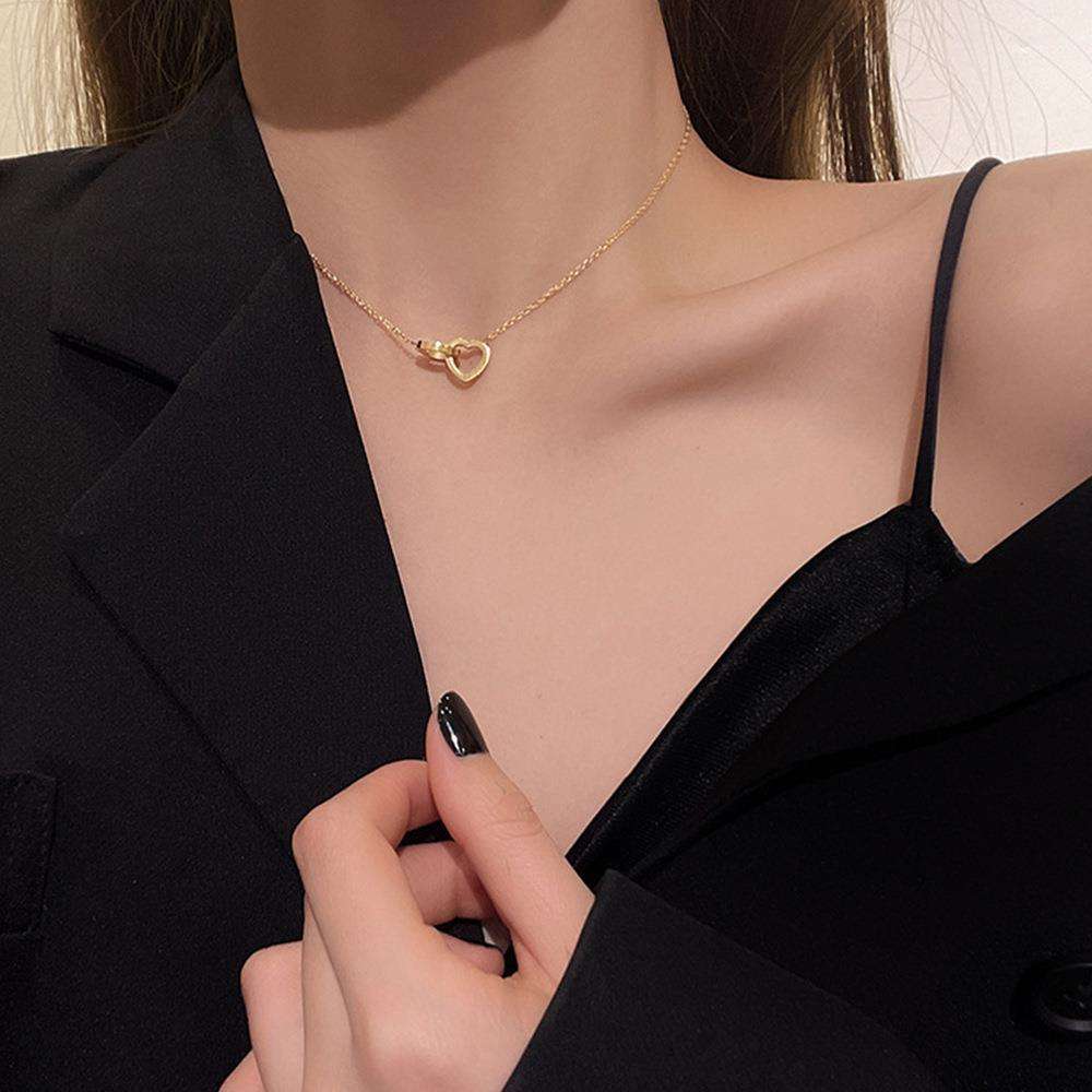 Linked Hearts Necklace – Anti Tarnish Minimal Love Jewelry for Women