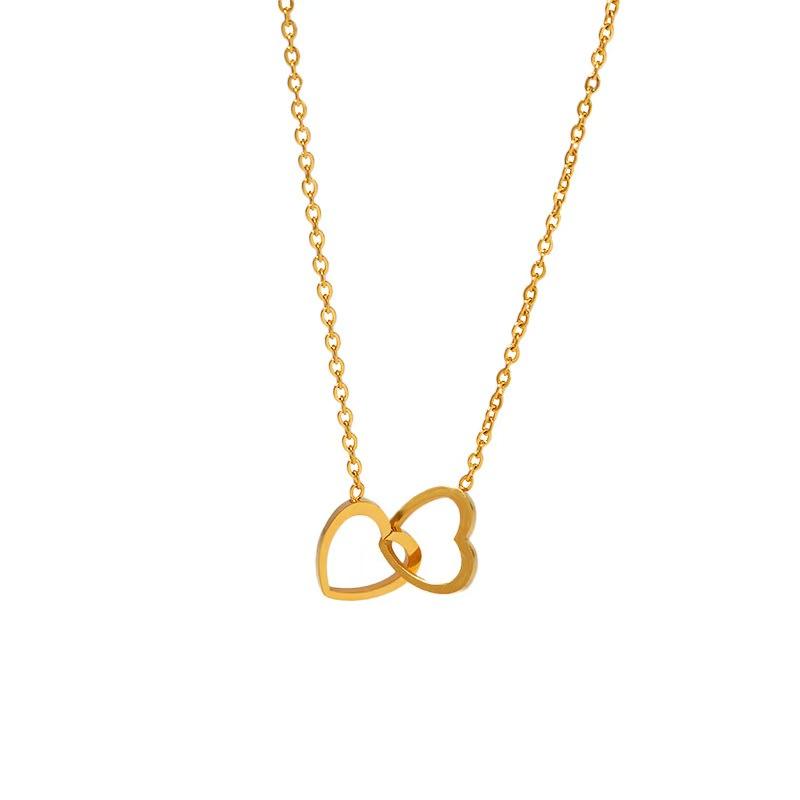 Linked Hearts Necklace – Anti Tarnish Minimal Love Jewelry for Women
