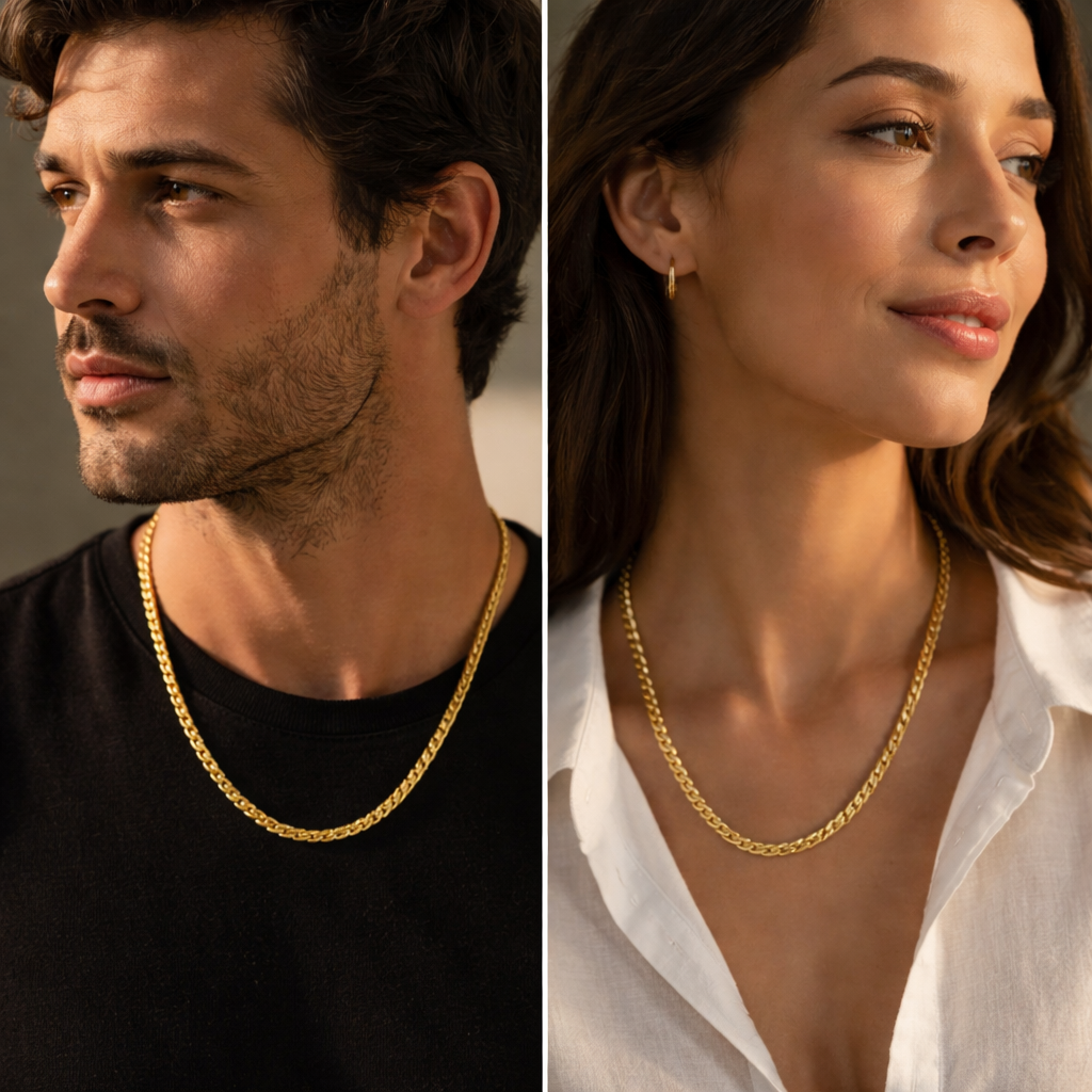 Unisex Classic Gold Chain Necklace – Anti Tarnish Everyday Jewelry
