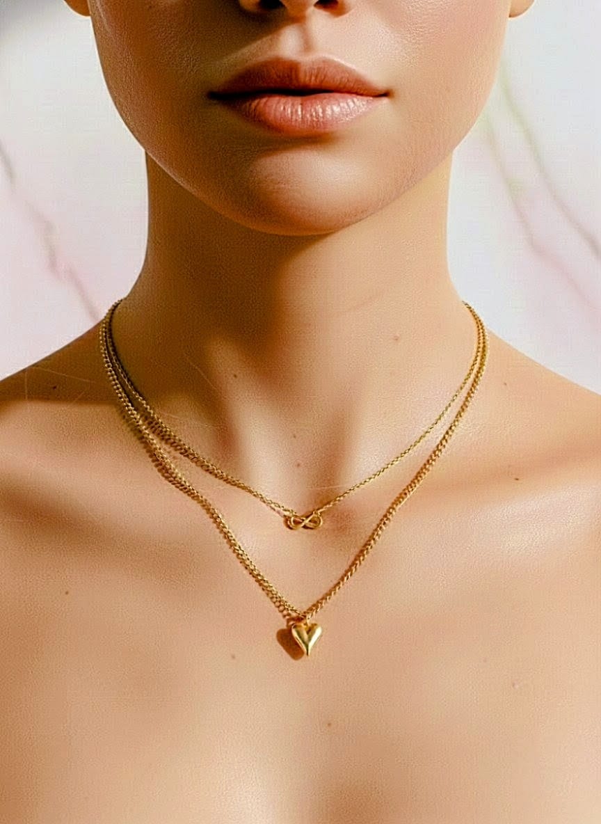 Infinity Layered Heart Necklace