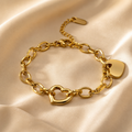 Minimal Heart Link Gold Bracelet – Anti Tarnish Jewelry