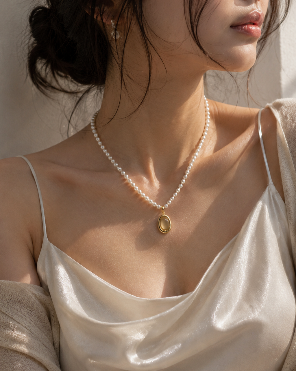 Pearl Glow Pendant Necklace – Anti Tarnish Dainty Jewelry