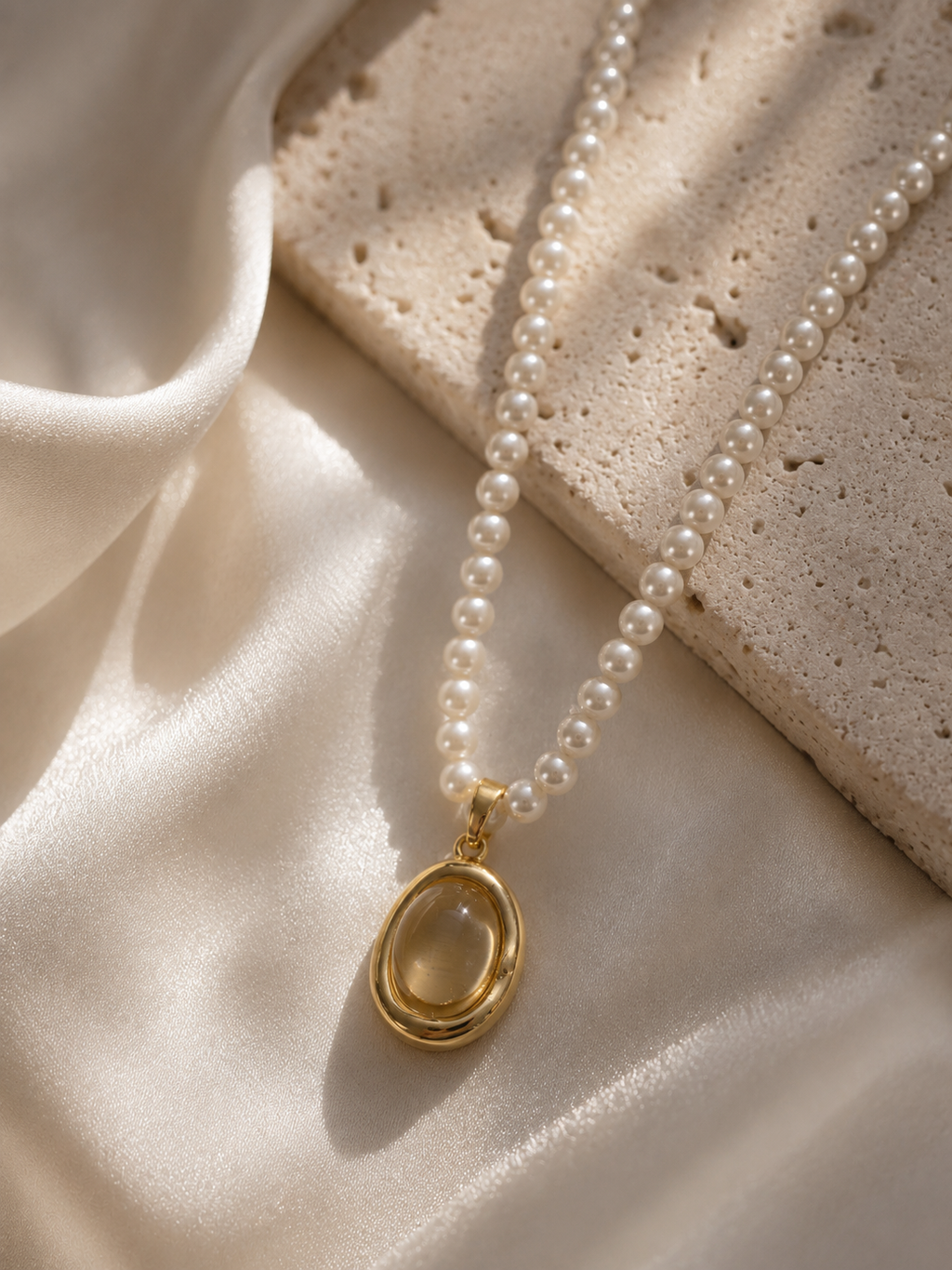 Pearl Glow Pendant Necklace – Anti Tarnish Dainty Jewelry