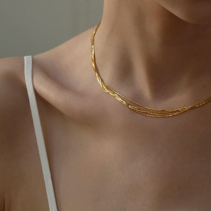 Multi Layer Gold Chain Necklace – Anti Tarnish Layered Jewelry Women