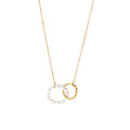 Interlocked Pearl Ring Necklace – Anti Tarnish Minimal Pearl Jewelry