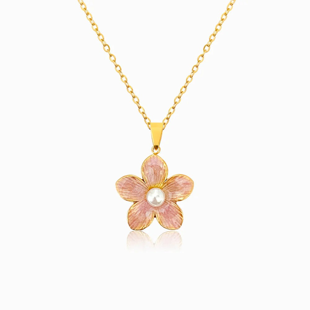 Blossom Pearl Pendant Necklace – Anti Tarnish Floral Pearl Jewelry