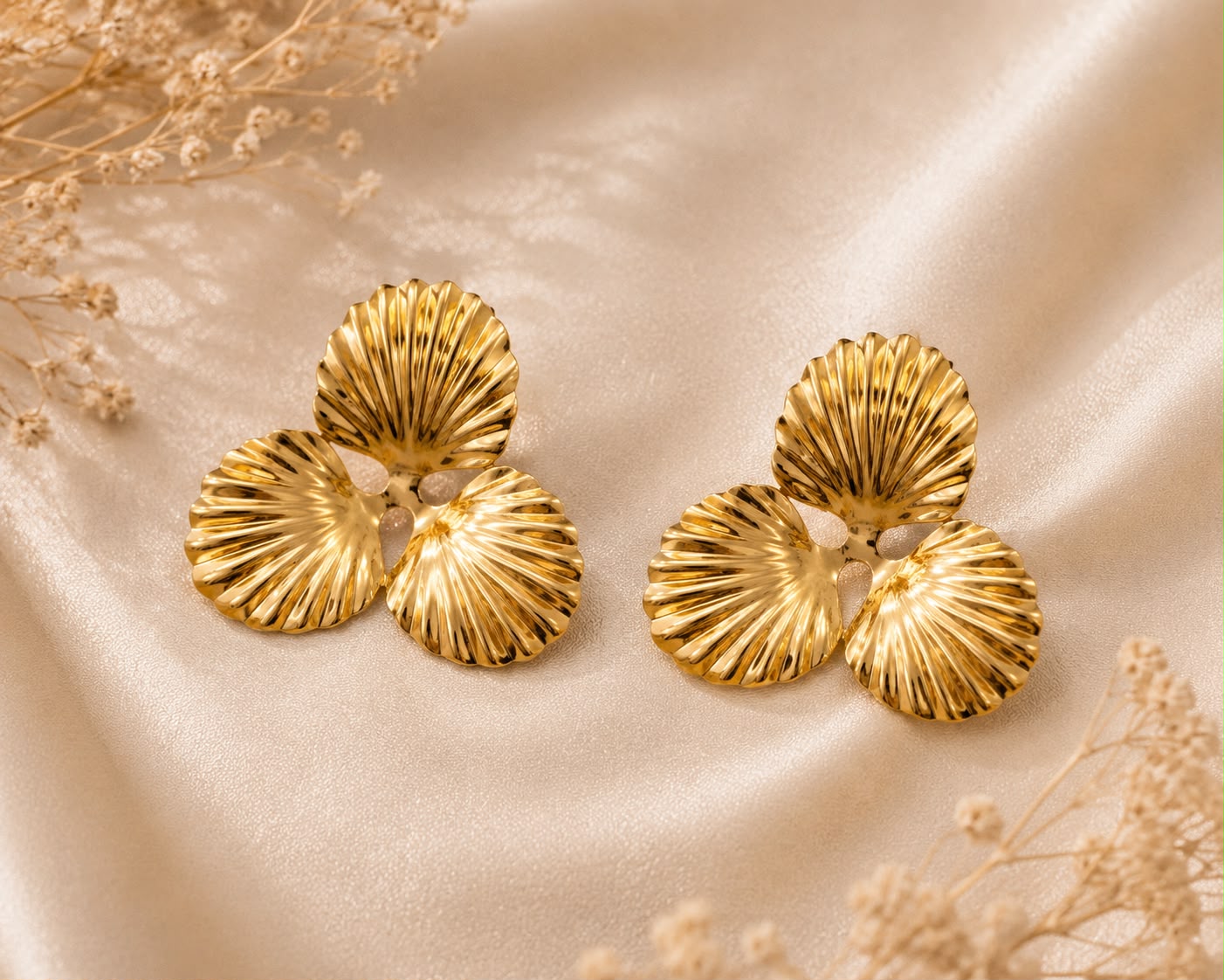 Shell Trio Statement Earrings