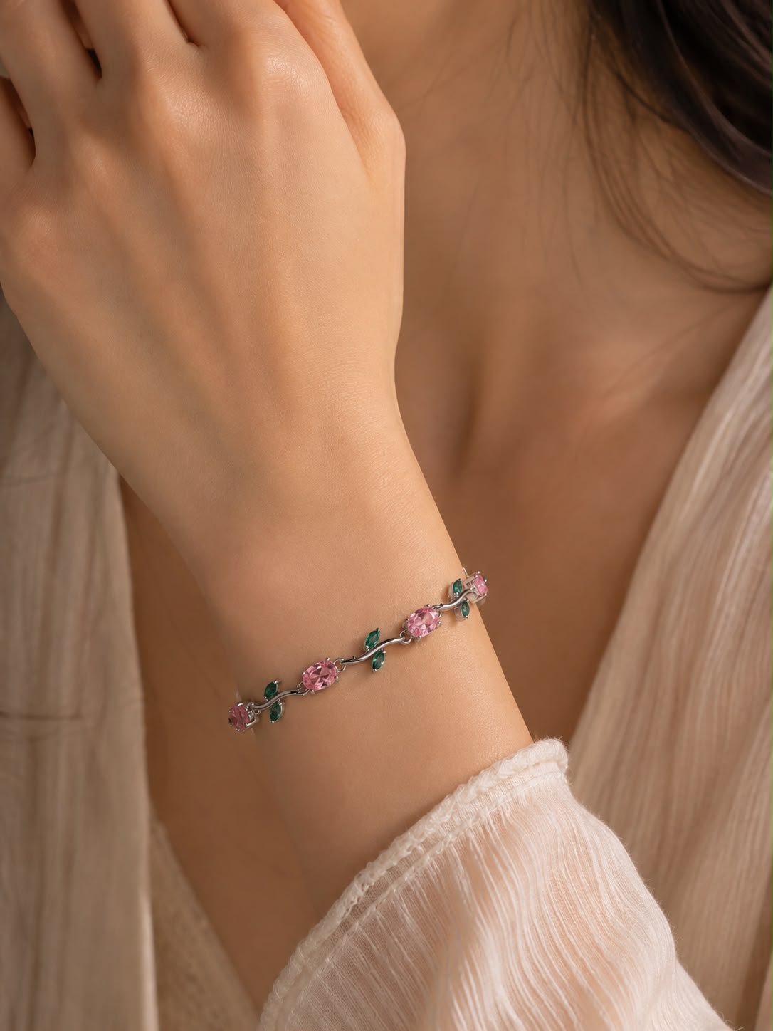 Pink Bloom Tulip Bracelet