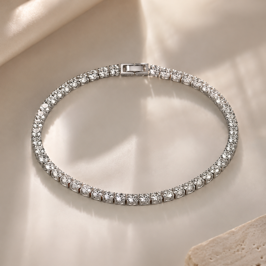Classic Silver Tennis Bracelet – Anti Tarnish Everyday Jewelry