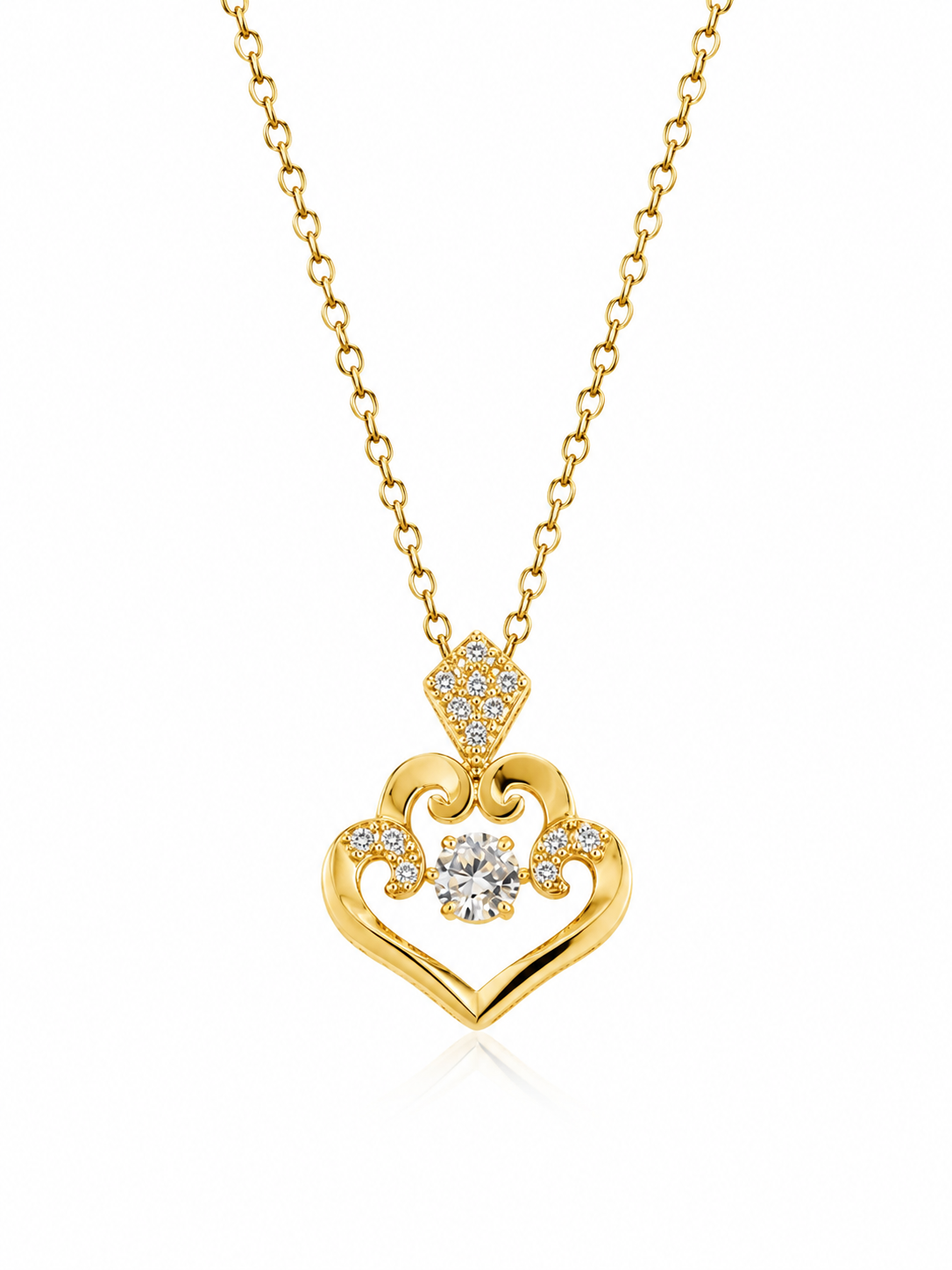 Celeste Heart Pendant Necklace – Anti Tarnish Dainty Jewelry
