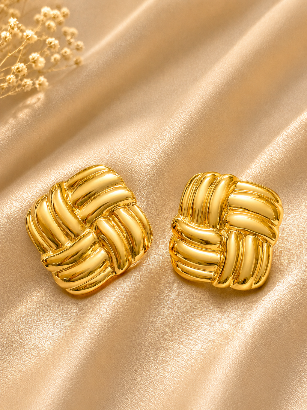 Twisted Knot Gold Stud Earrings – Anti Tarnish Jewelry