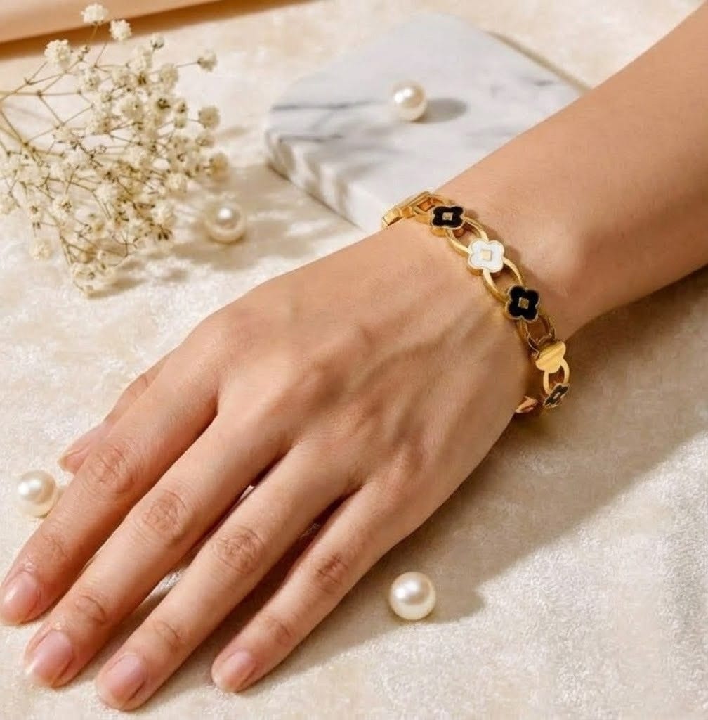 Dual Clover Link Bangle