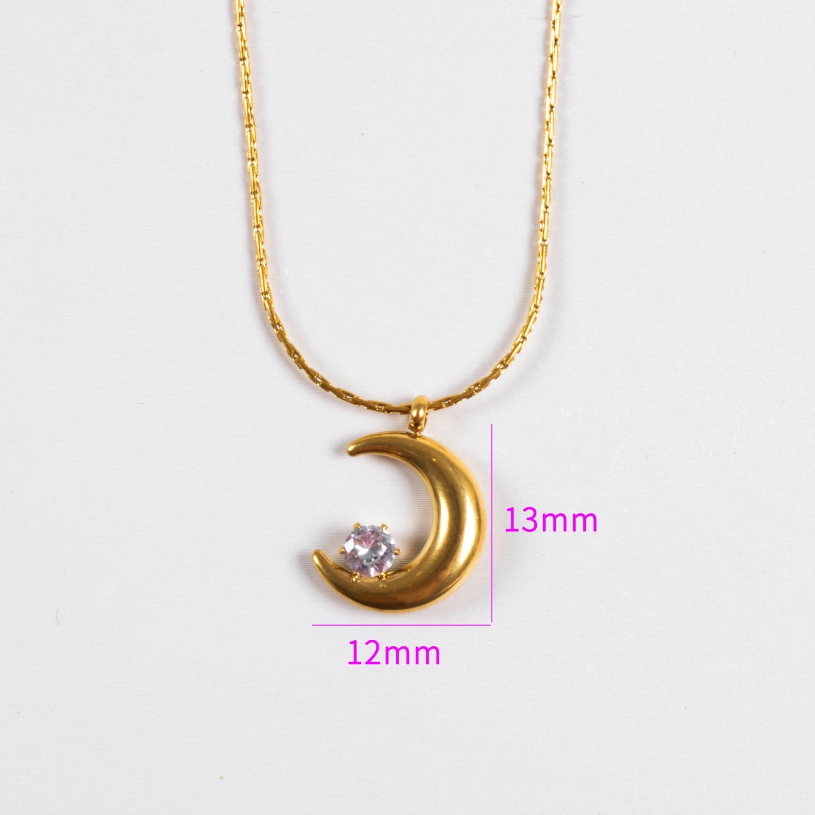 Moonlight Crystal Necklace – Anti Tarnish Moon Pendant Jewelry Women