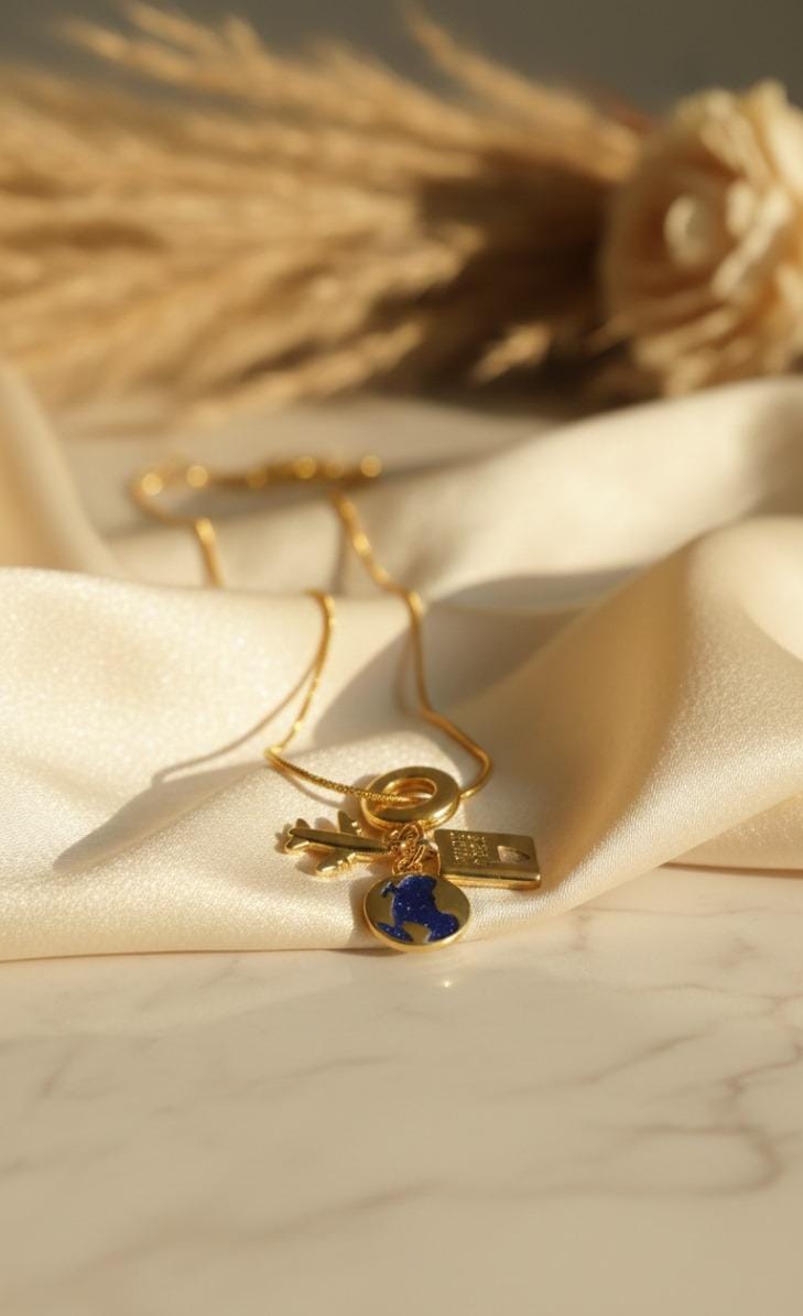 Travel Lover Gold Necklace