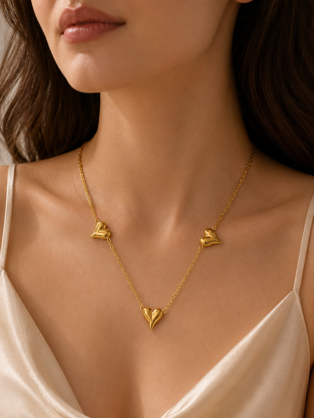 Trinity Heart Pendant Necklace – Anti Tarnish Gift Jewelry