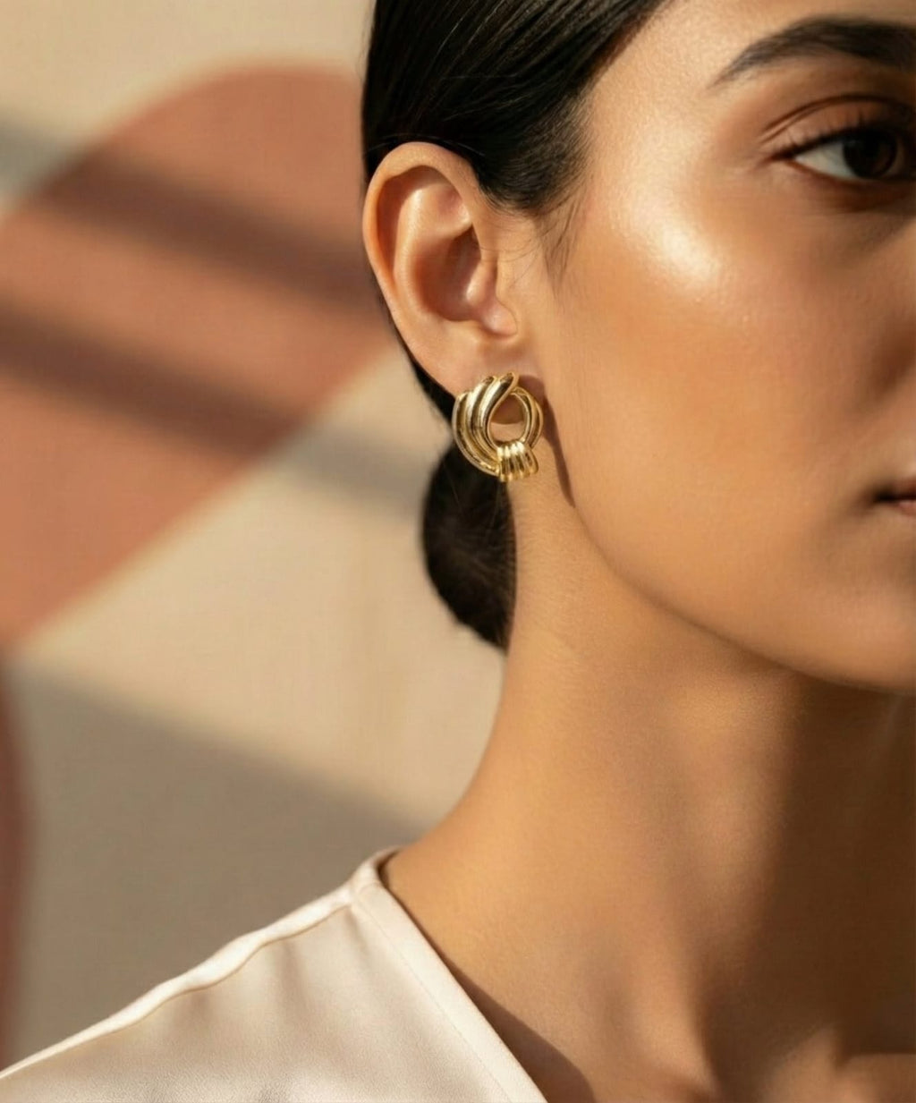 Twisted Aura Gold Earrings