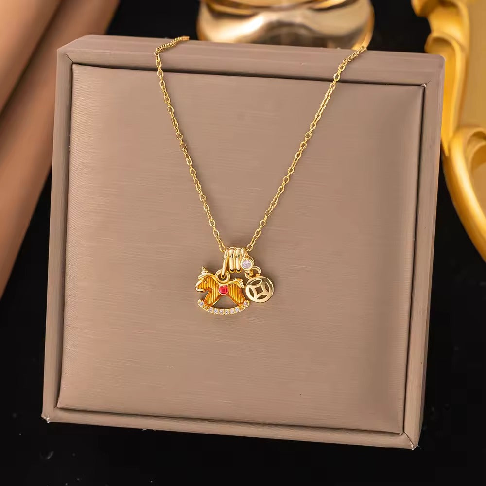 Luxury Horse Pendant Necklace – Anti Tarnish Premium Gold Jewelry