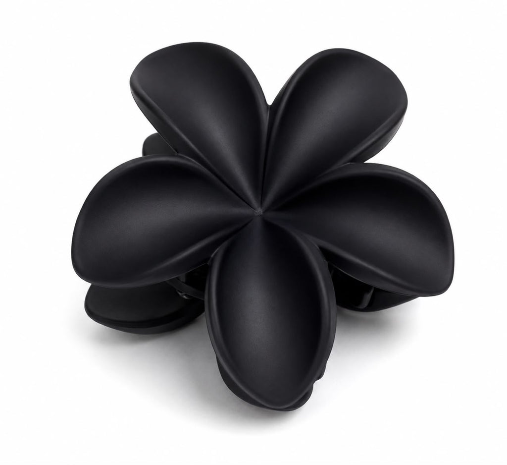 Matte Black Flower Hair Clutch