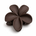 Matte Brown Flower Hair Clutch