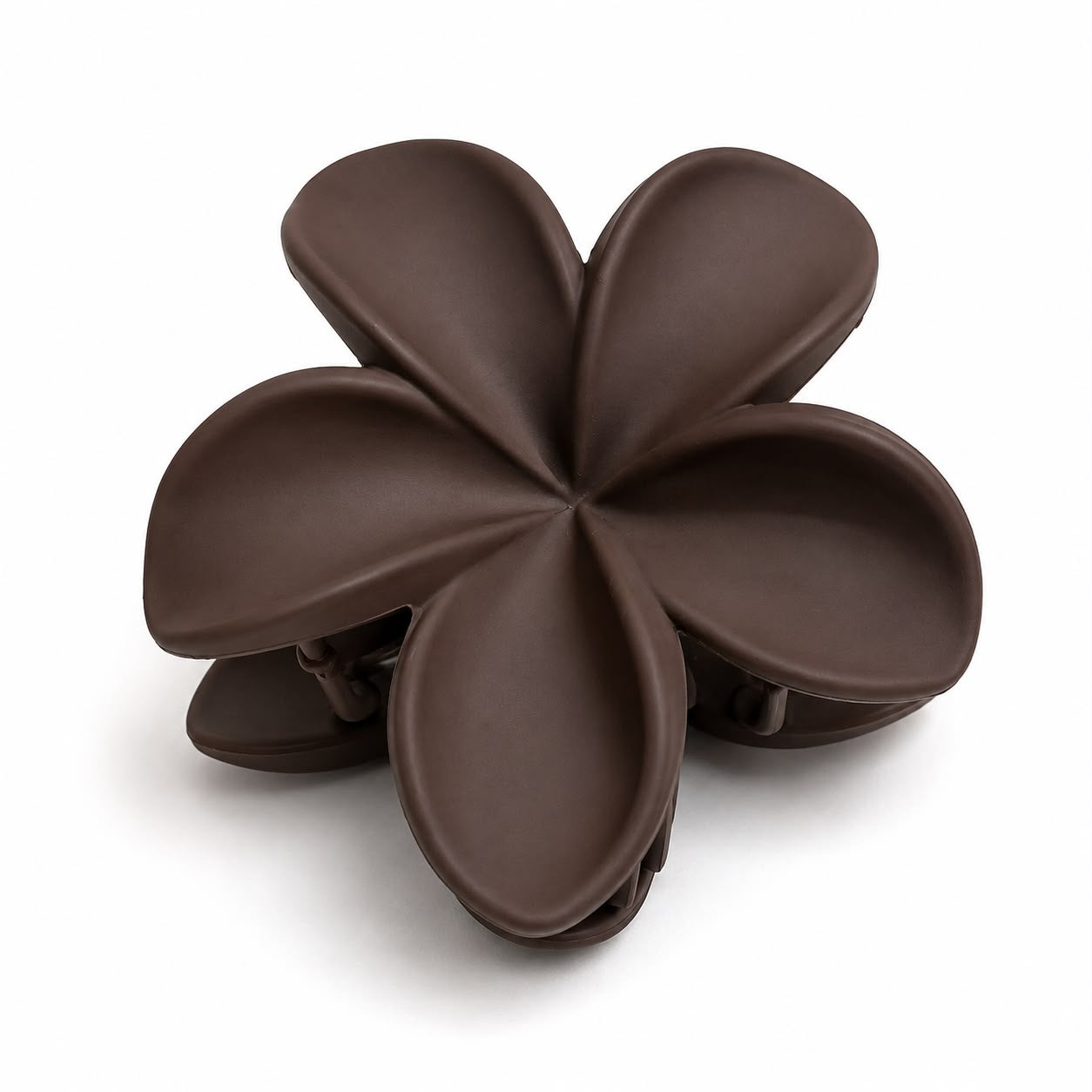 Matte Brown Flower Hair Clutch