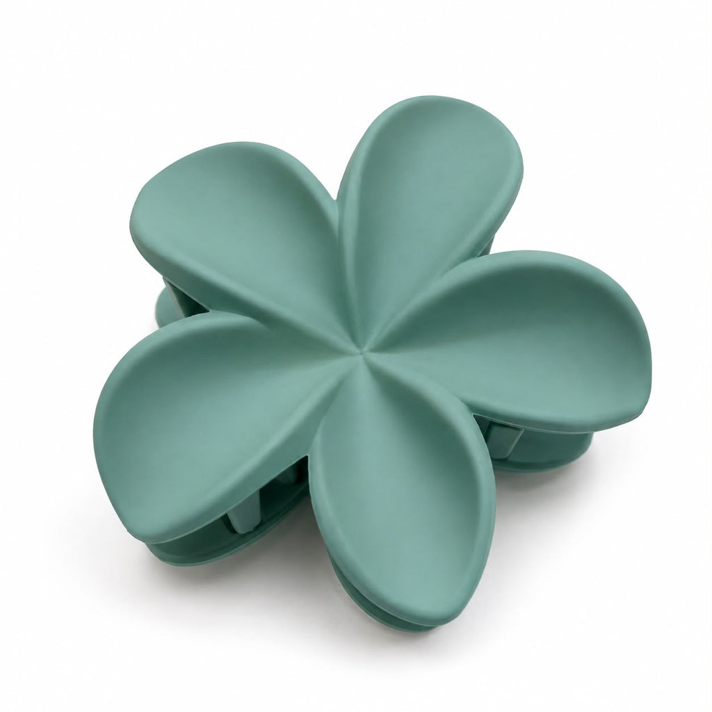 Matte Sage Green Flower Hair Clutch
