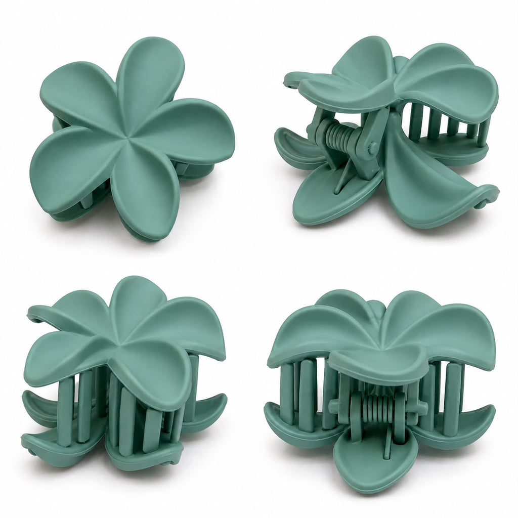 Matte Sage Green Flower Hair Clutch