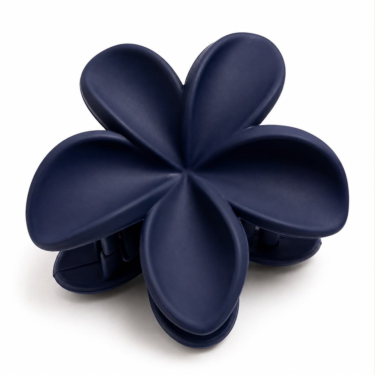 Matte Navy Blue Flower Hair Clutch