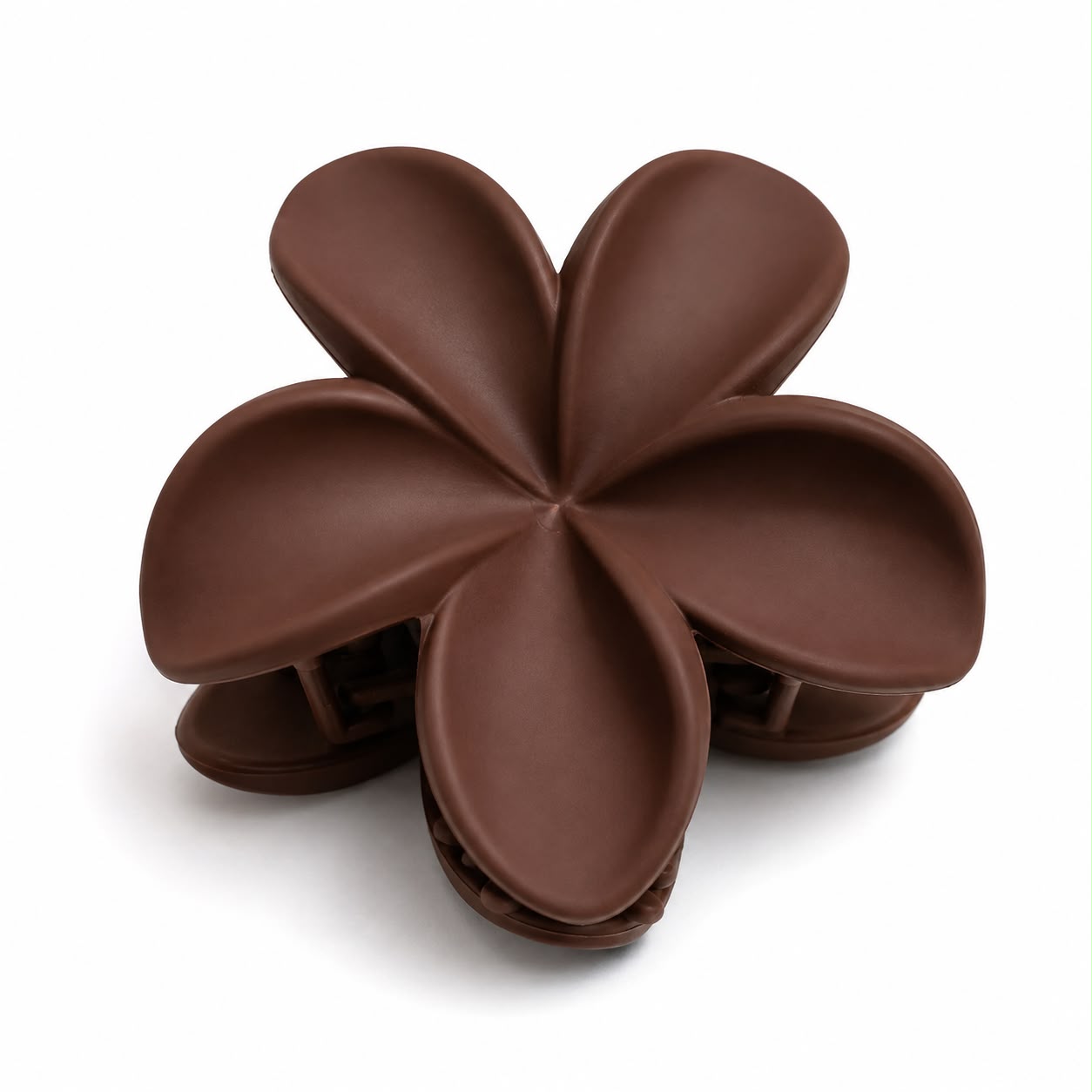 Matte Cocoa Brown Flower Hair Clutch