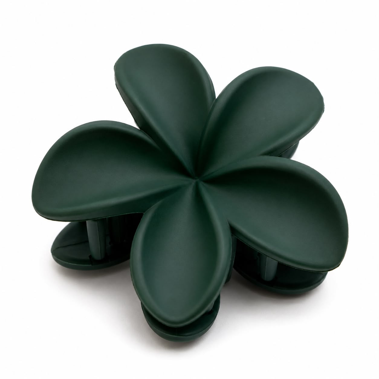 Matte Forest Green Flower Hair Clutch